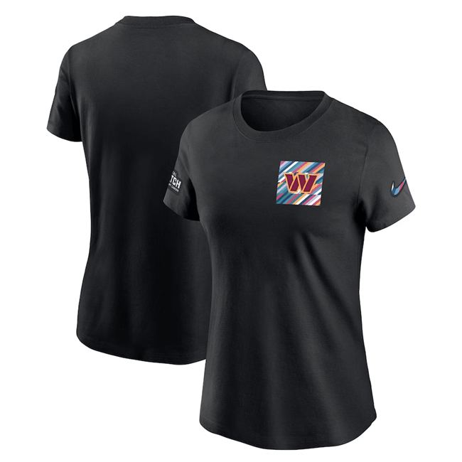 Women's Washington Commanders Black 2023 Crucial Catch Sideline Tri-Blend T-Shirt(Run Small)